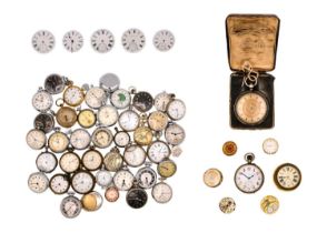 A quantity of pocket watches and movements for repair or spare.