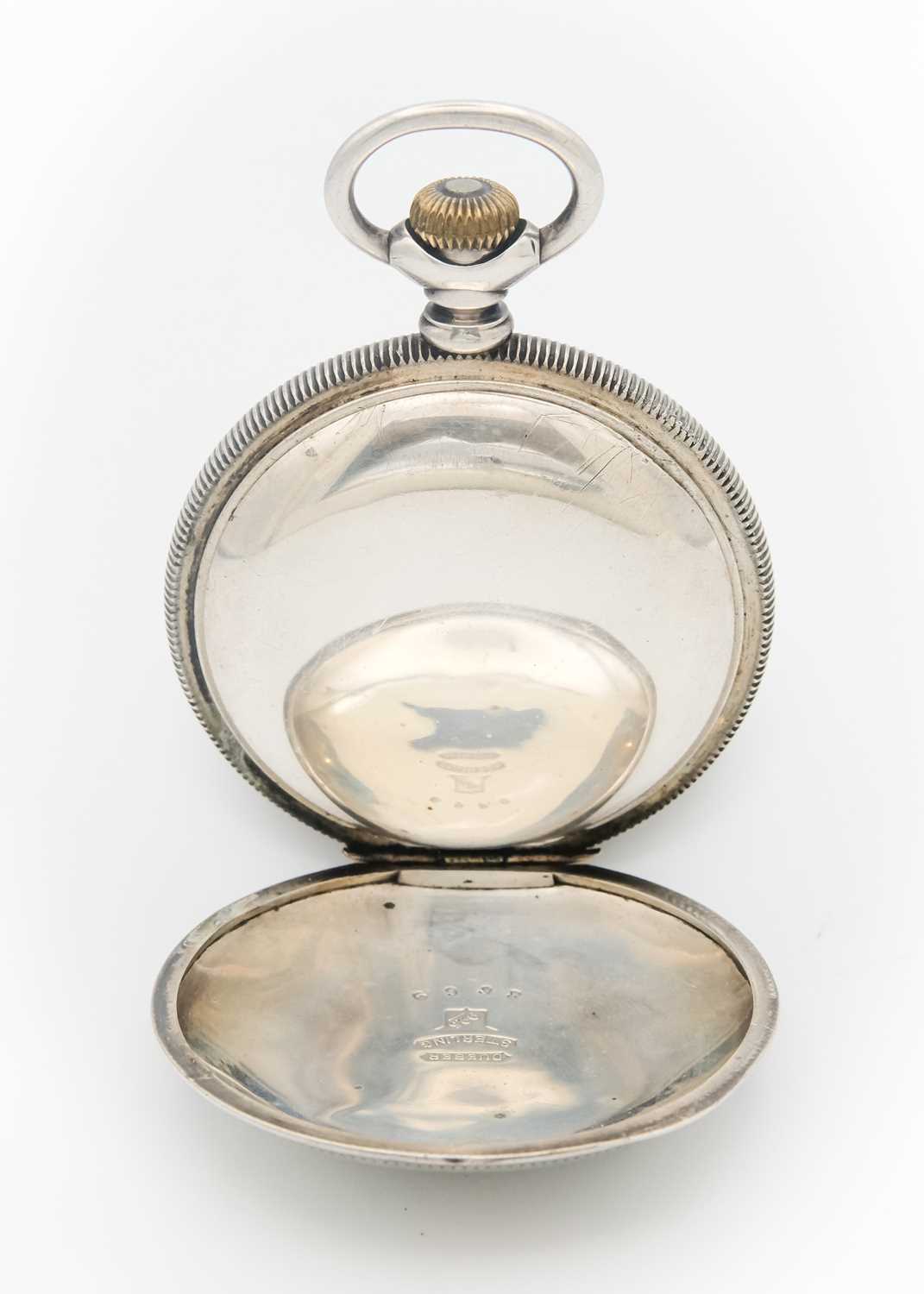 ELGIN - A large silver cased crown wind lever pocket watch. - Image 4 of 6