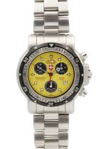 ST. MORITZ - A Swiss Military Ltd. Ed. chronograph quartz stainless steel wristwatch, ref. S/2732.