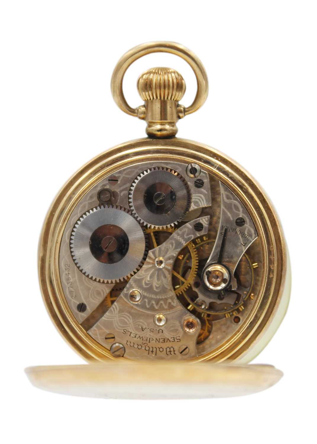 Two 9ct cased lady's manual wind wristwatches and a gold-plated Waltham pocket watch. - Image 8 of 8