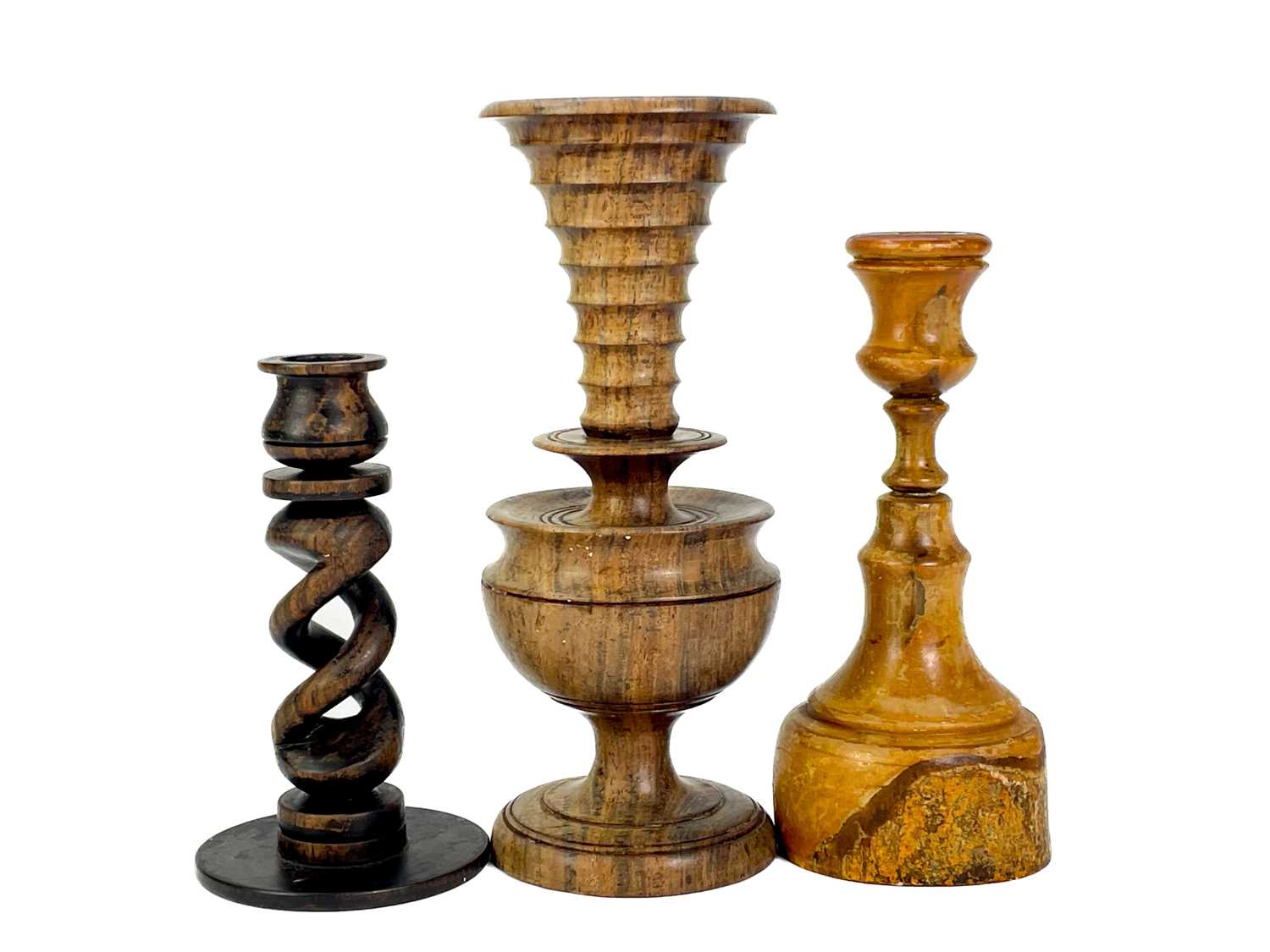 A collection of nine treen candlesticks. - Image 4 of 4