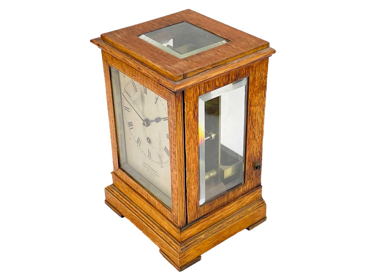 A Charles Frodsham oak four-glass library timepiece. - Image 3 of 8
