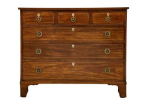 A 19th century mahogany and boxwood strung chest of drawers