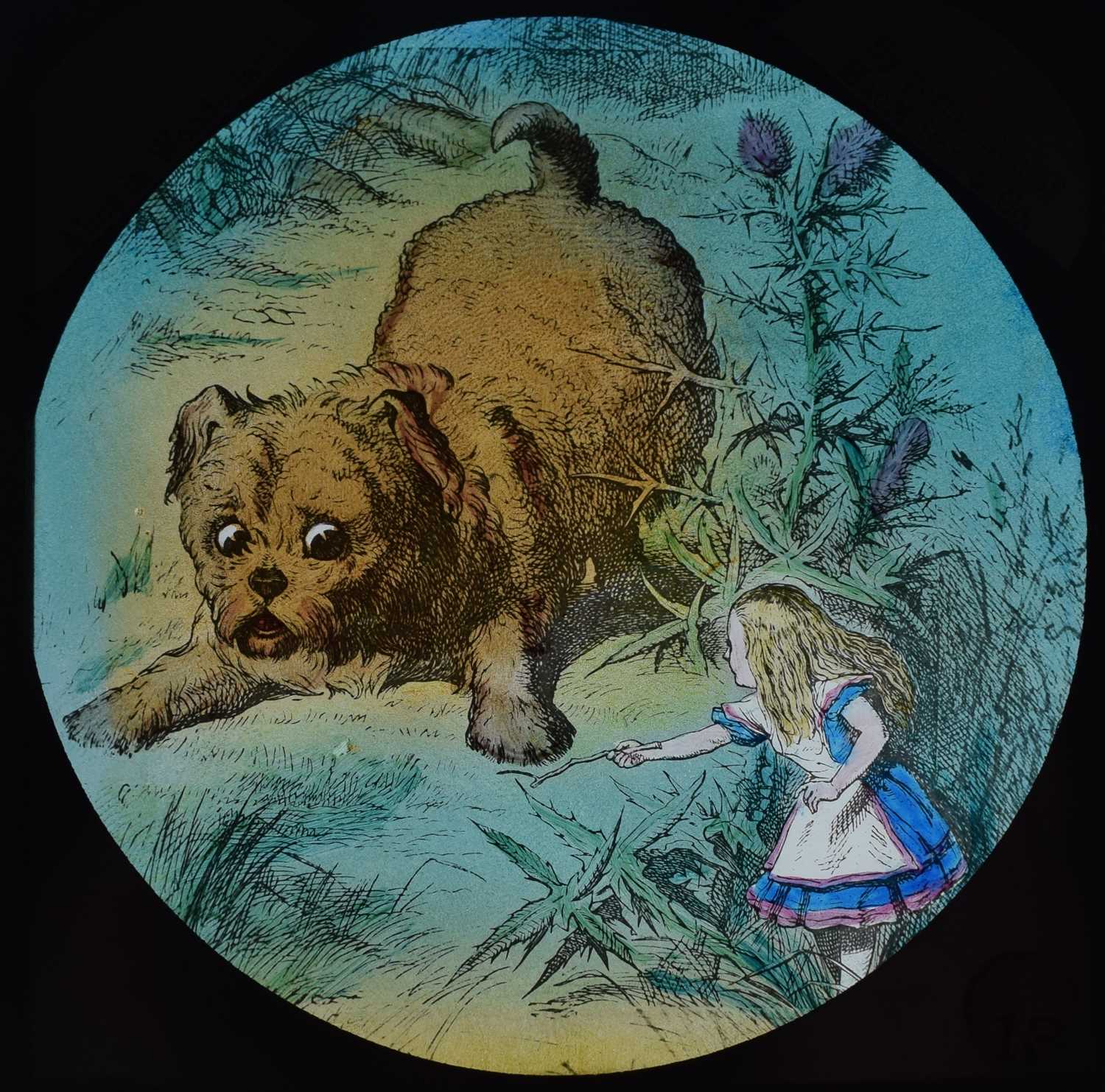 Magic lantern slides, Alice in Wonderland A complete set of 42 illustrations by Tenniel, of Lewis - Image 25 of 55