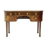 A George III style mahogany kidney shaped desk.