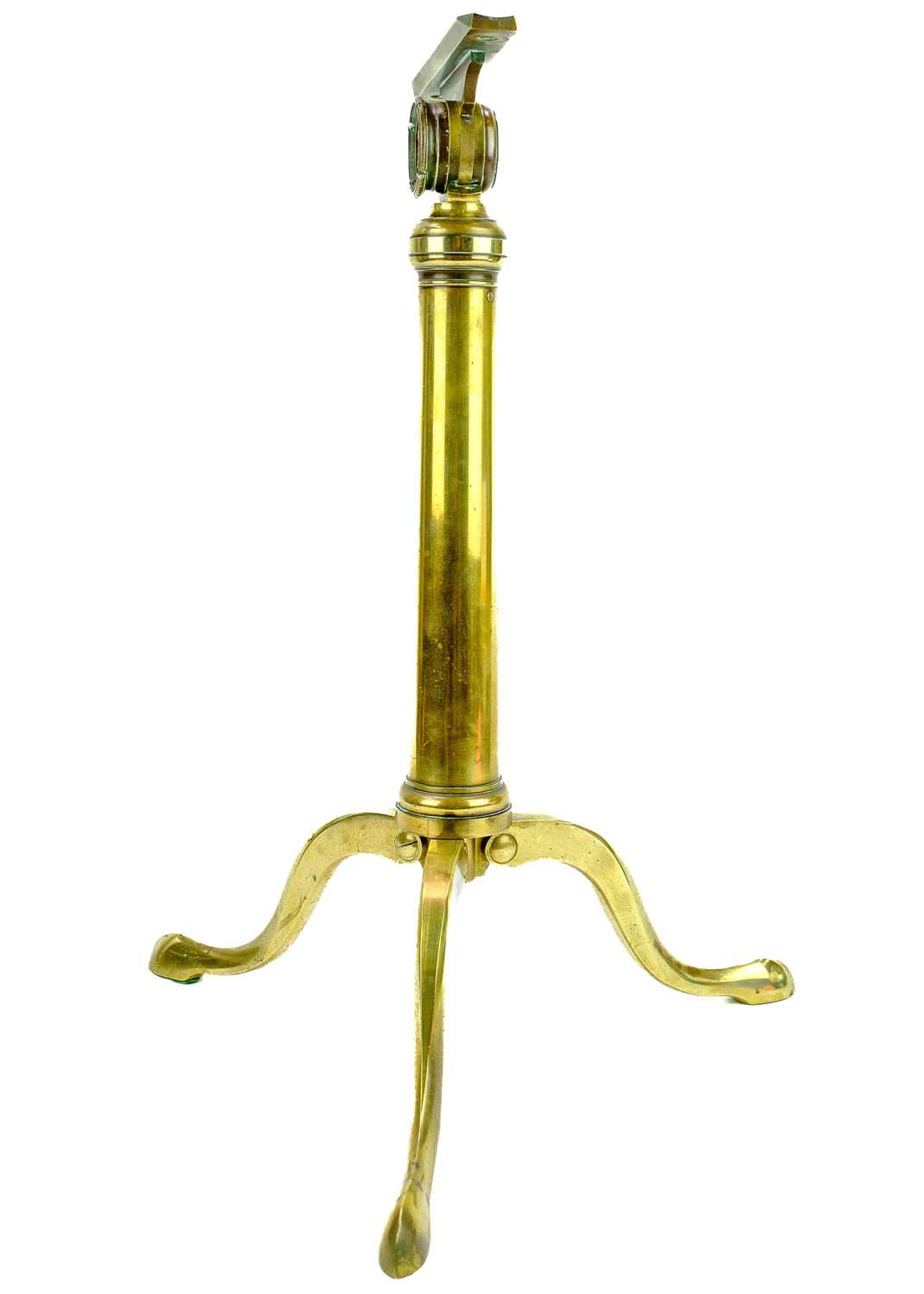 An early 19th century brass telescope stand. - Image 6 of 6