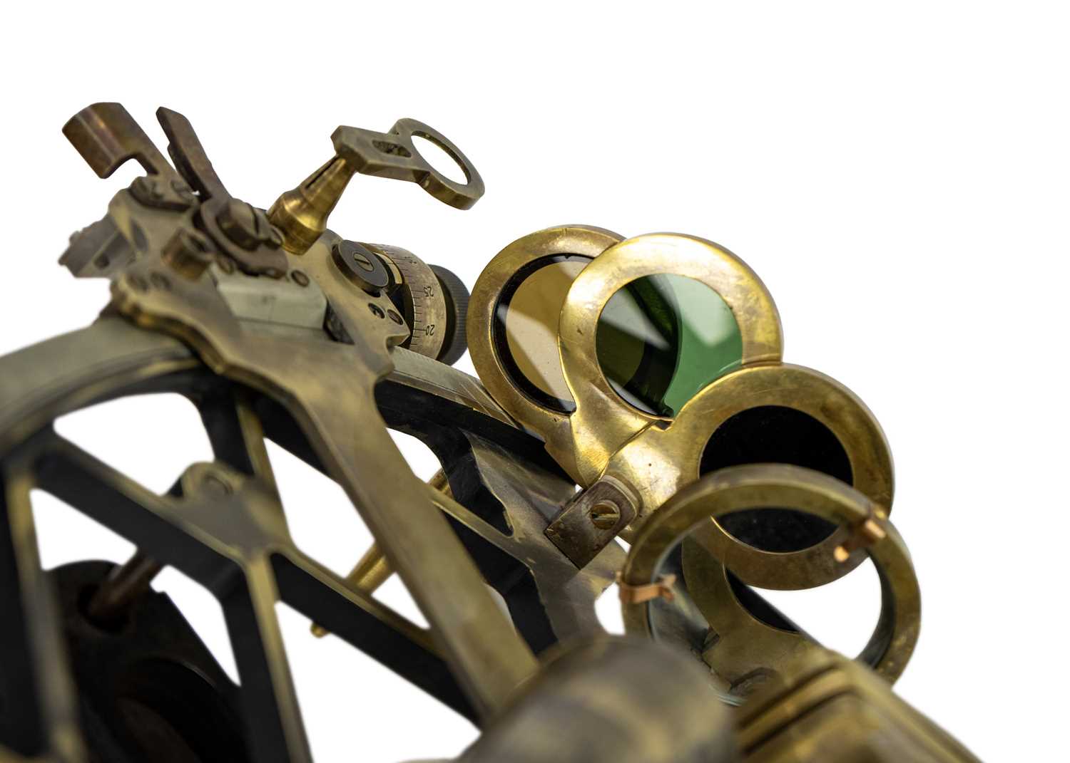 A lacquered brass sextant. - Image 2 of 4