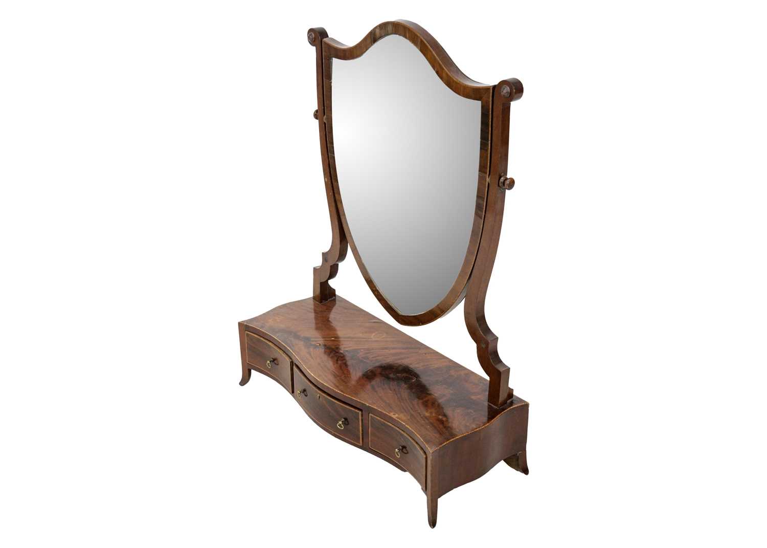 A late George III mahogany dressing table mirror. - Image 2 of 3