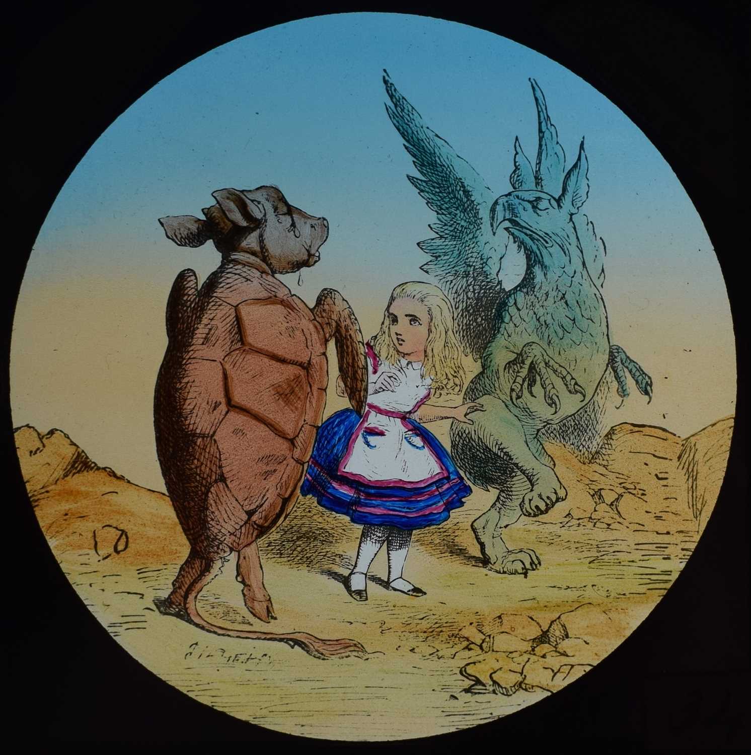 Magic lantern slides, Alice in Wonderland A complete set of 42 illustrations by Tenniel, of Lewis - Image 46 of 55