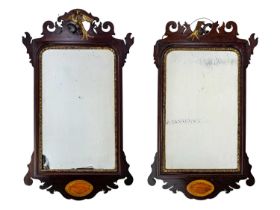 A pair of Georgian design fretwork pier mirrors