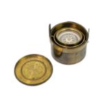 A 19th century brass gimbal mounted pocket compass.