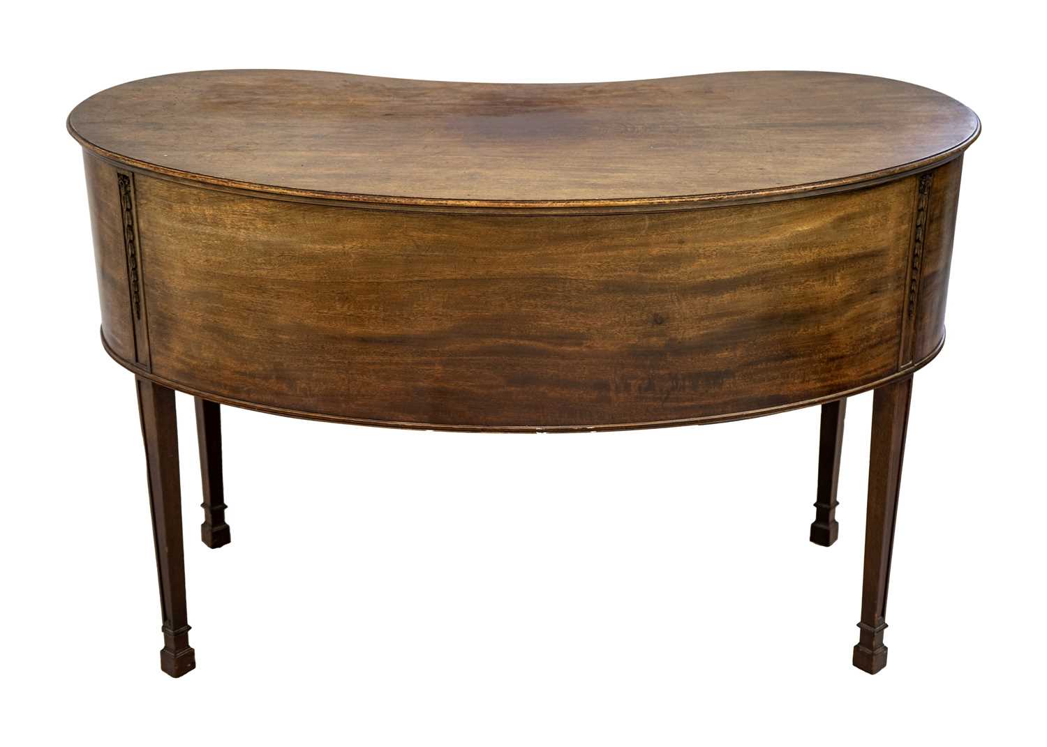 A George III style mahogany kidney shaped desk. - Image 5 of 5