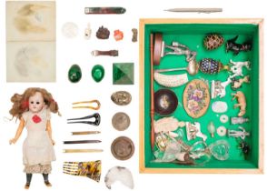 An assortment of collectibles and sundry.
