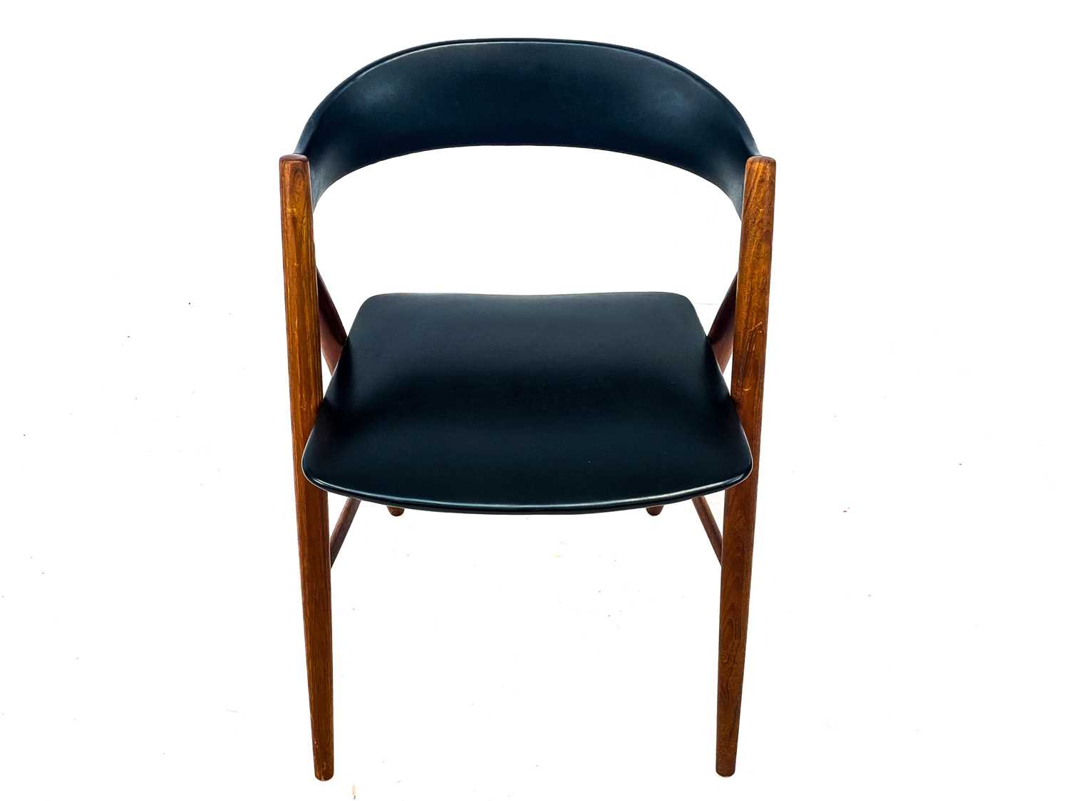 A mid century Danish teak elbow chair. - Image 3 of 4