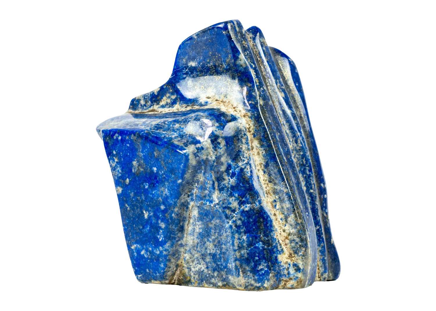 A large lapis lazuli mineral specimen.