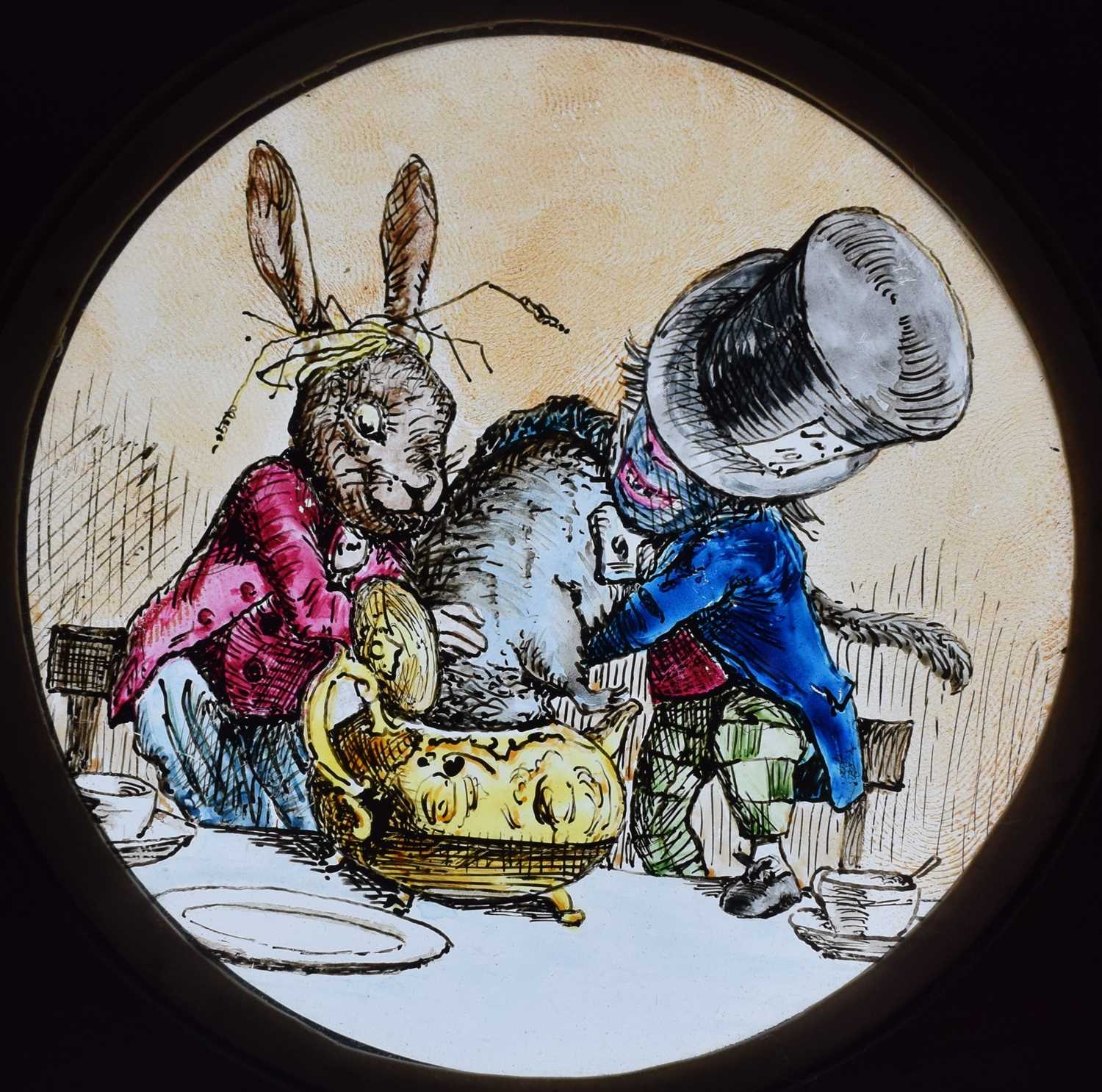 Magic Lantern Slides, Hand painted. Alice's Adventures in Wonderland & Through the Looking Glass. A - Image 35 of 48