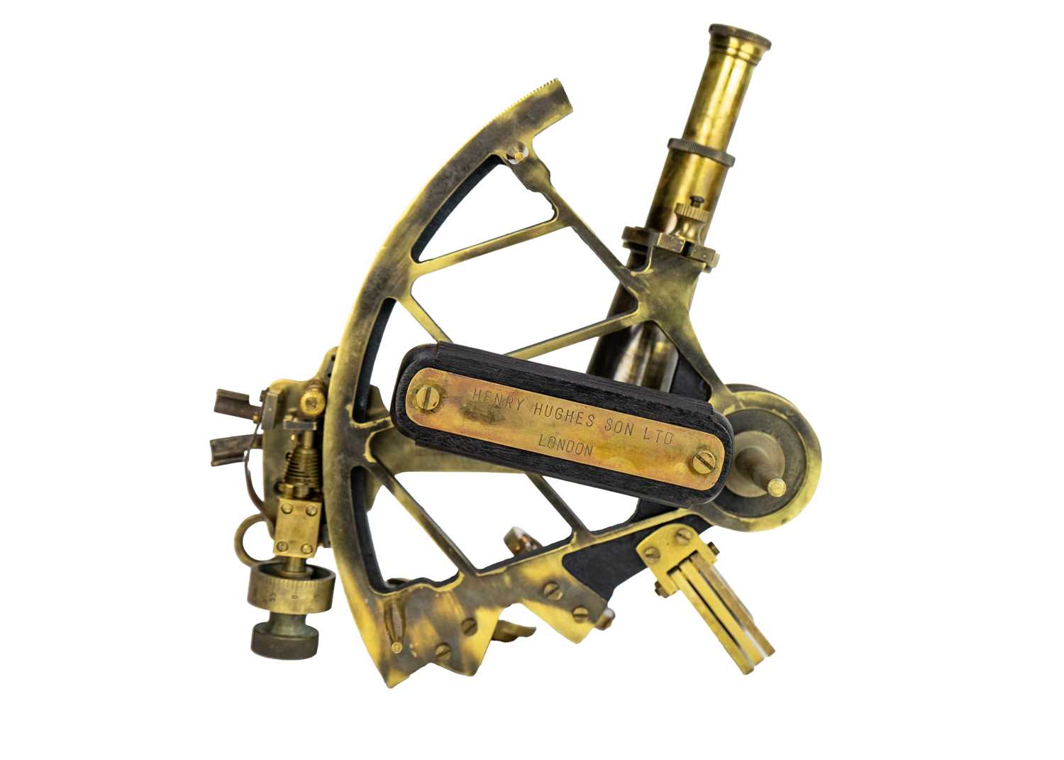 A lacquered brass sextant. - Image 3 of 4