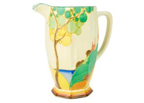 A Clarice Cliff Seven Colour Secrets pattern Athens jug.