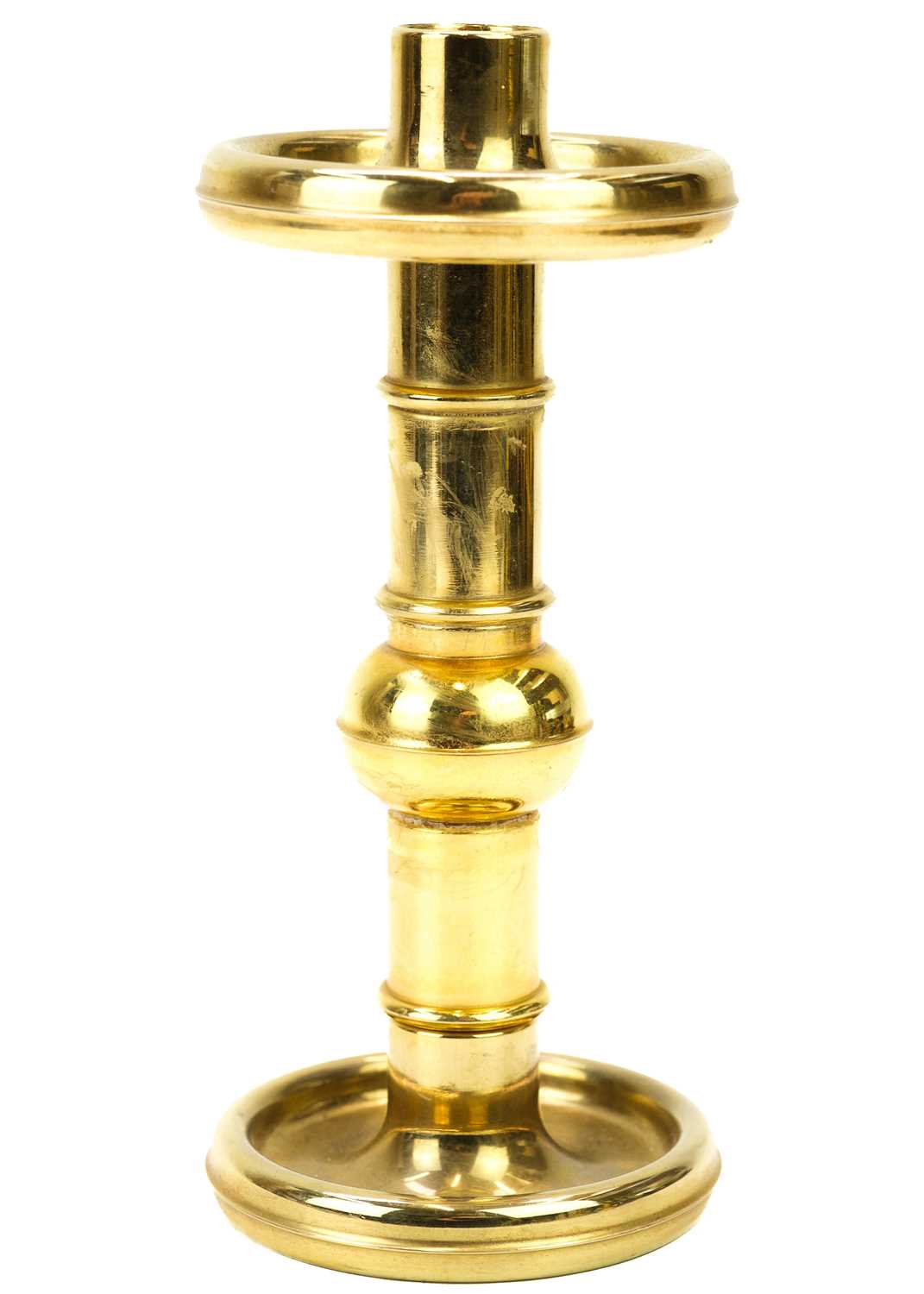 A pair of European hexagonal brass candlesticks. - Image 3 of 15