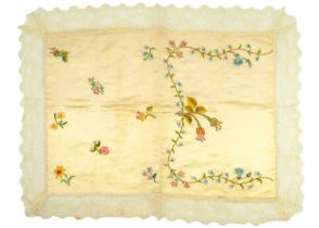 An early 19th century embroidered silk panel.