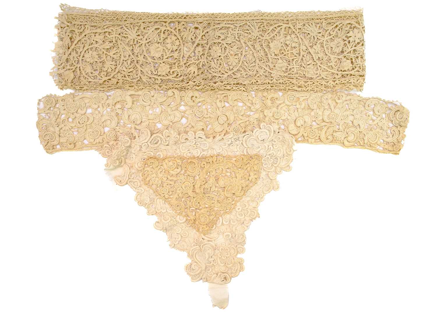 A collection of needlepoint lace probably Italian late 17th century and later.