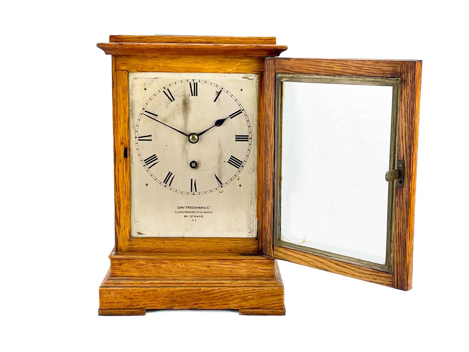 A Charles Frodsham oak four-glass library timepiece. - Image 2 of 8