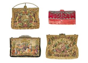 A ladies wallet, fashioned from a remnant of what is believed to be Queen Anne period fabric.