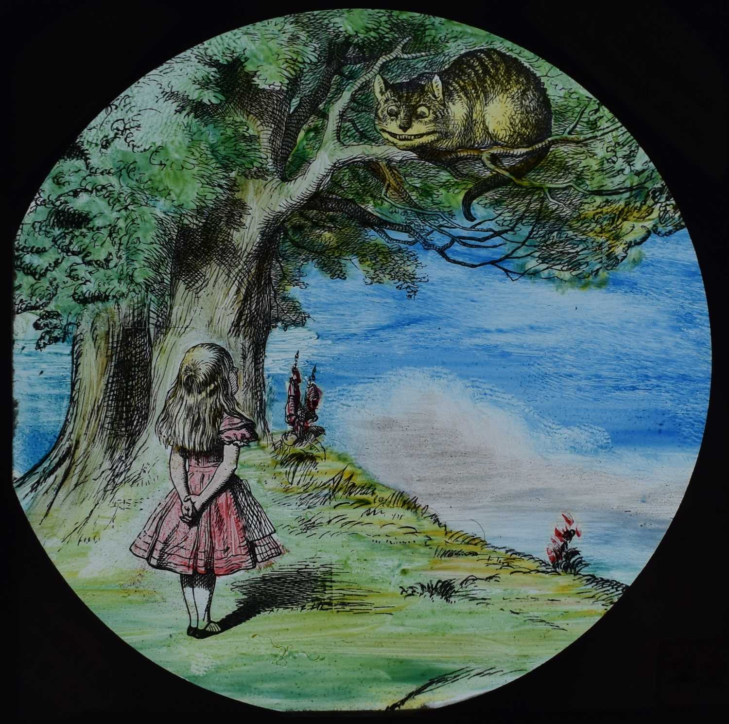 Magic lantern slides, Alice in Wonderland A complete set of 42 illustrations by Tenniel, of Lewis - Image 34 of 55