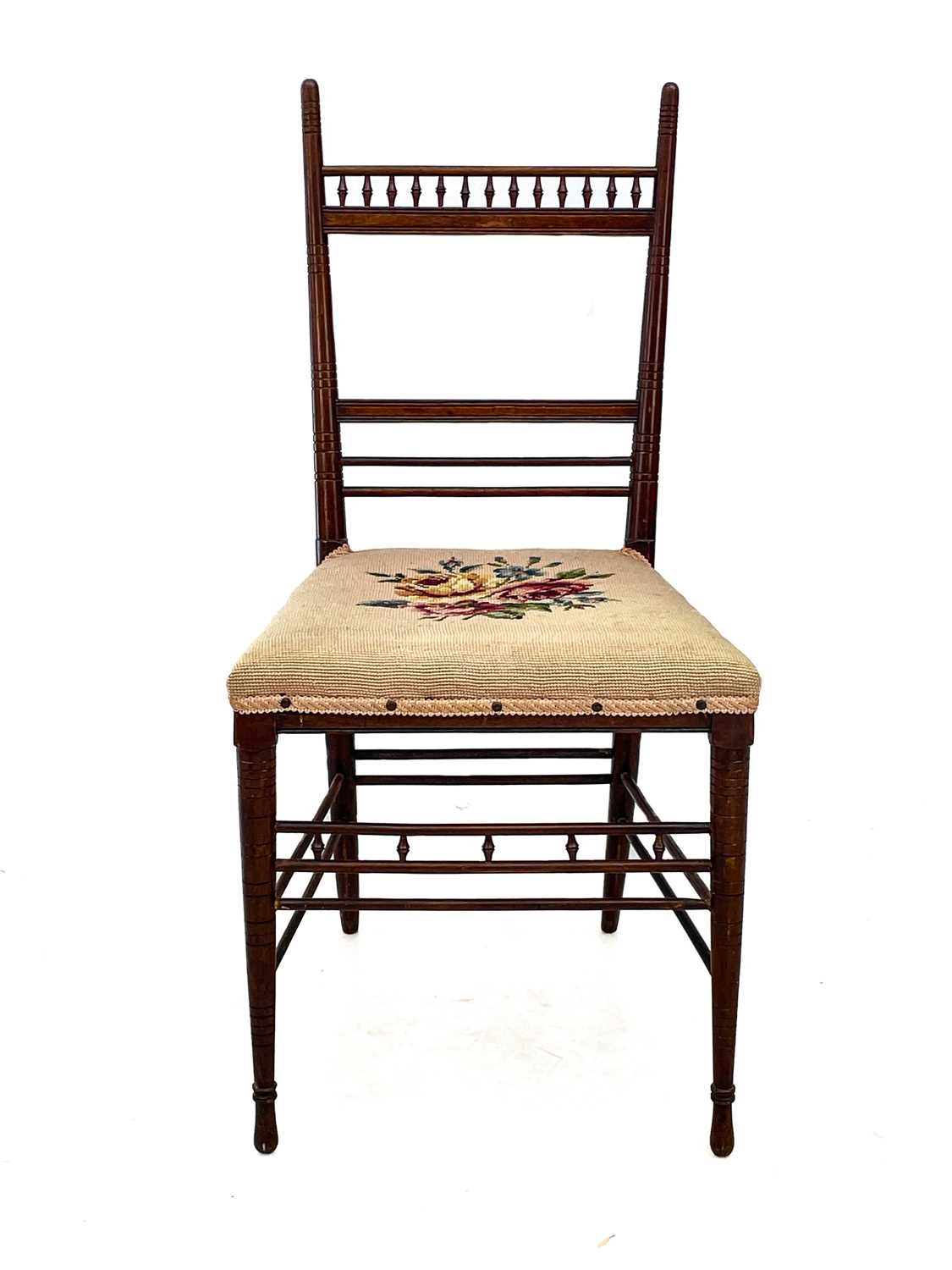 A mahogany side chair in the Anglo-Japanese taste. - Image 4 of 8