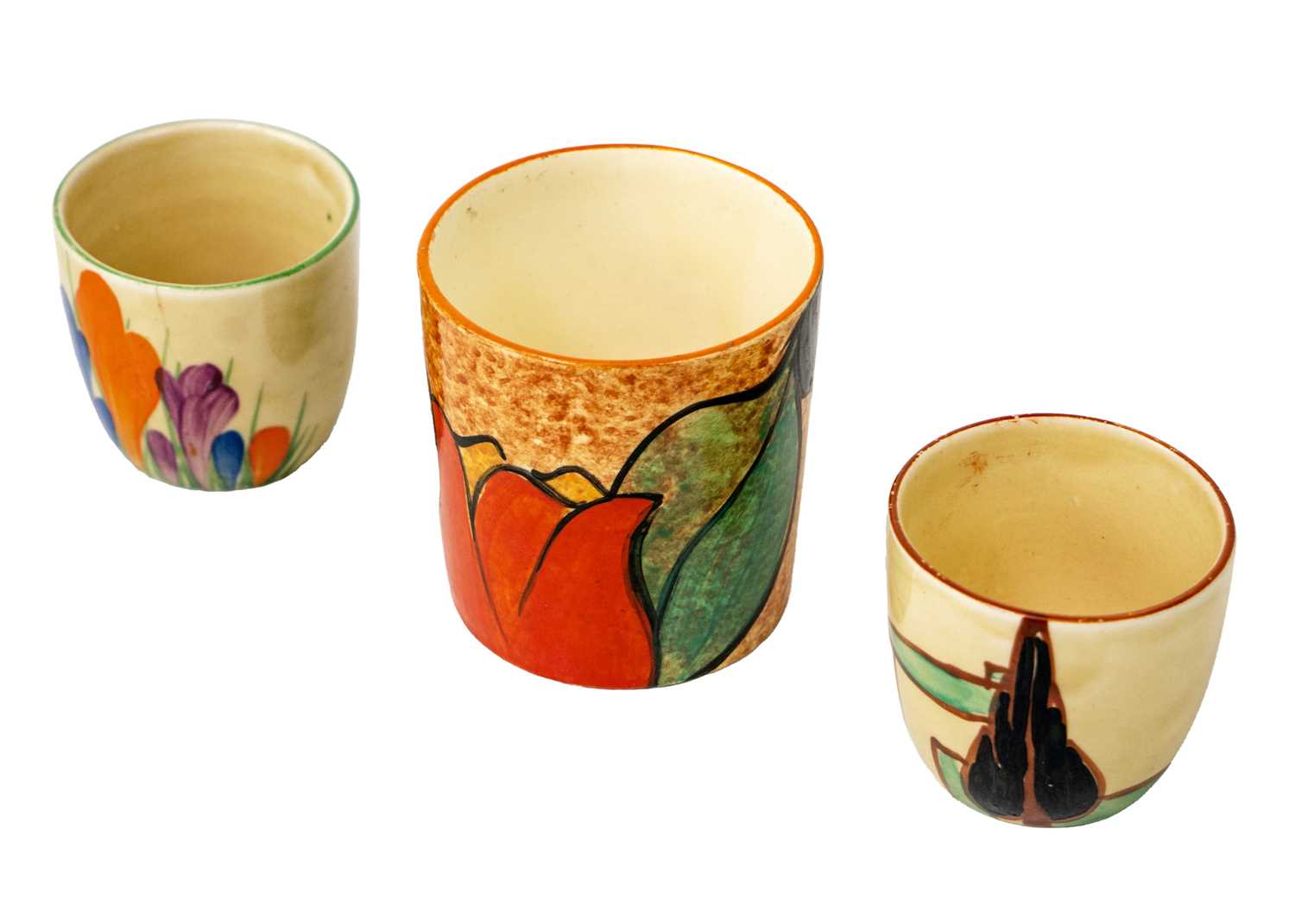 A Clarice Cliff Red Trees & House pattern egg cup. - Image 3 of 5