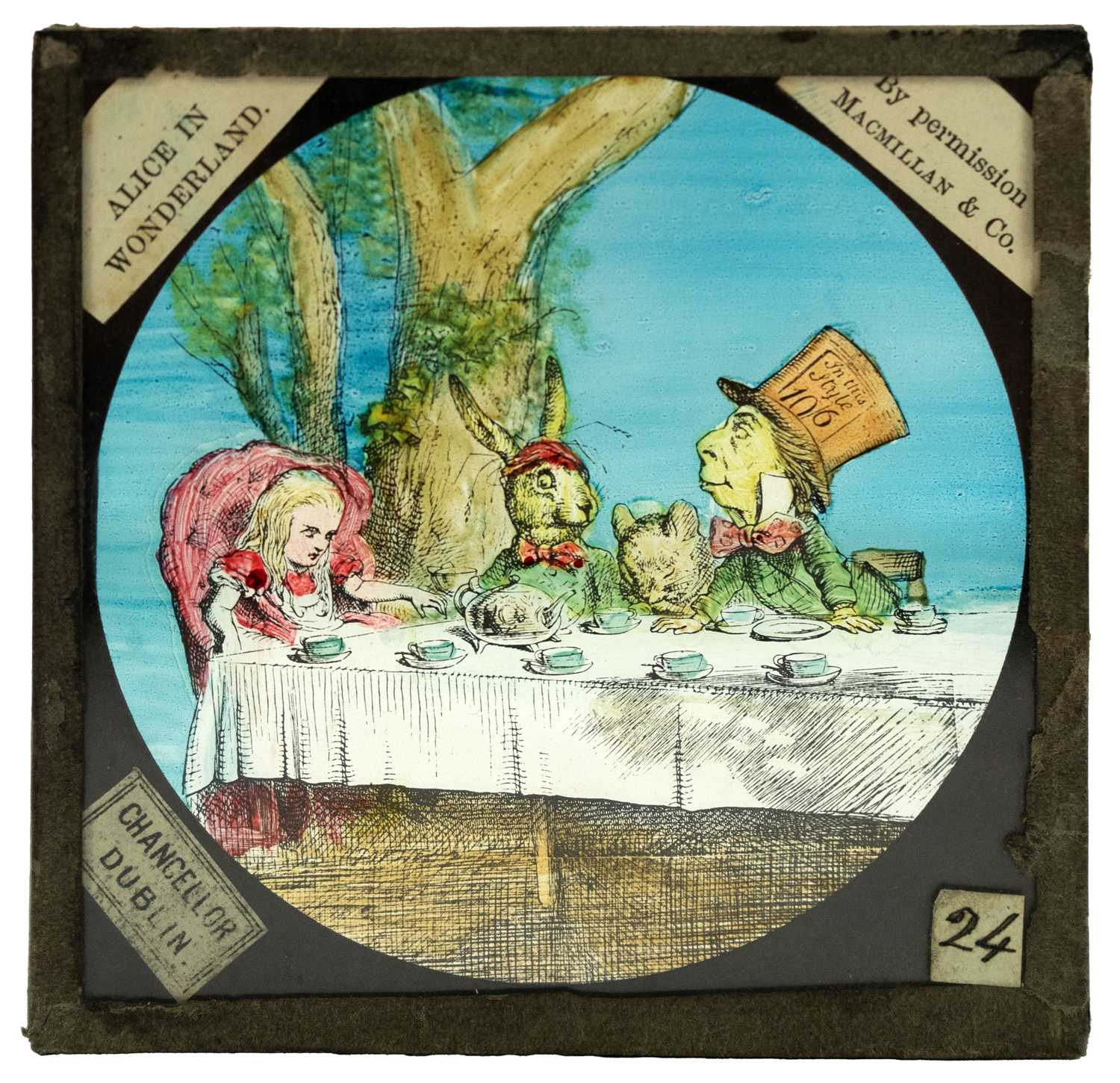 Magic lantern slides, Alice in Wonderland A complete set of 42 illustrations by Tenniel, of Lewis - Image 10 of 55