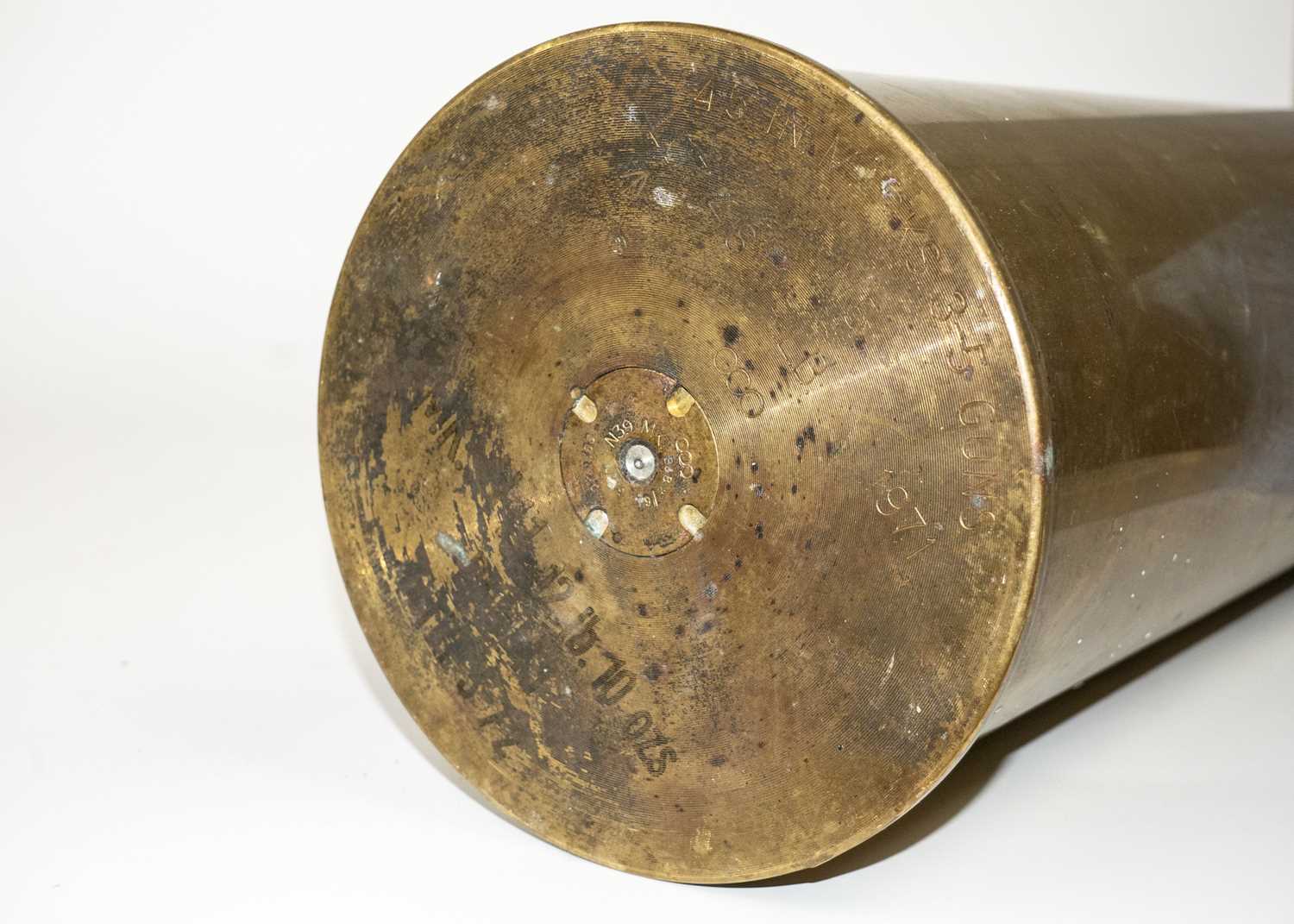 A 4.5 inch large brass naval shell case. - Image 3 of 3