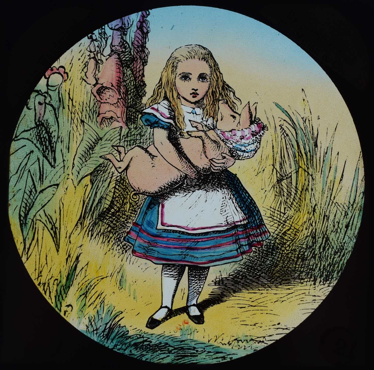 Magic lantern slides, Alice in Wonderland A complete set of 42 illustrations by Tenniel, of Lewis - Image 33 of 55