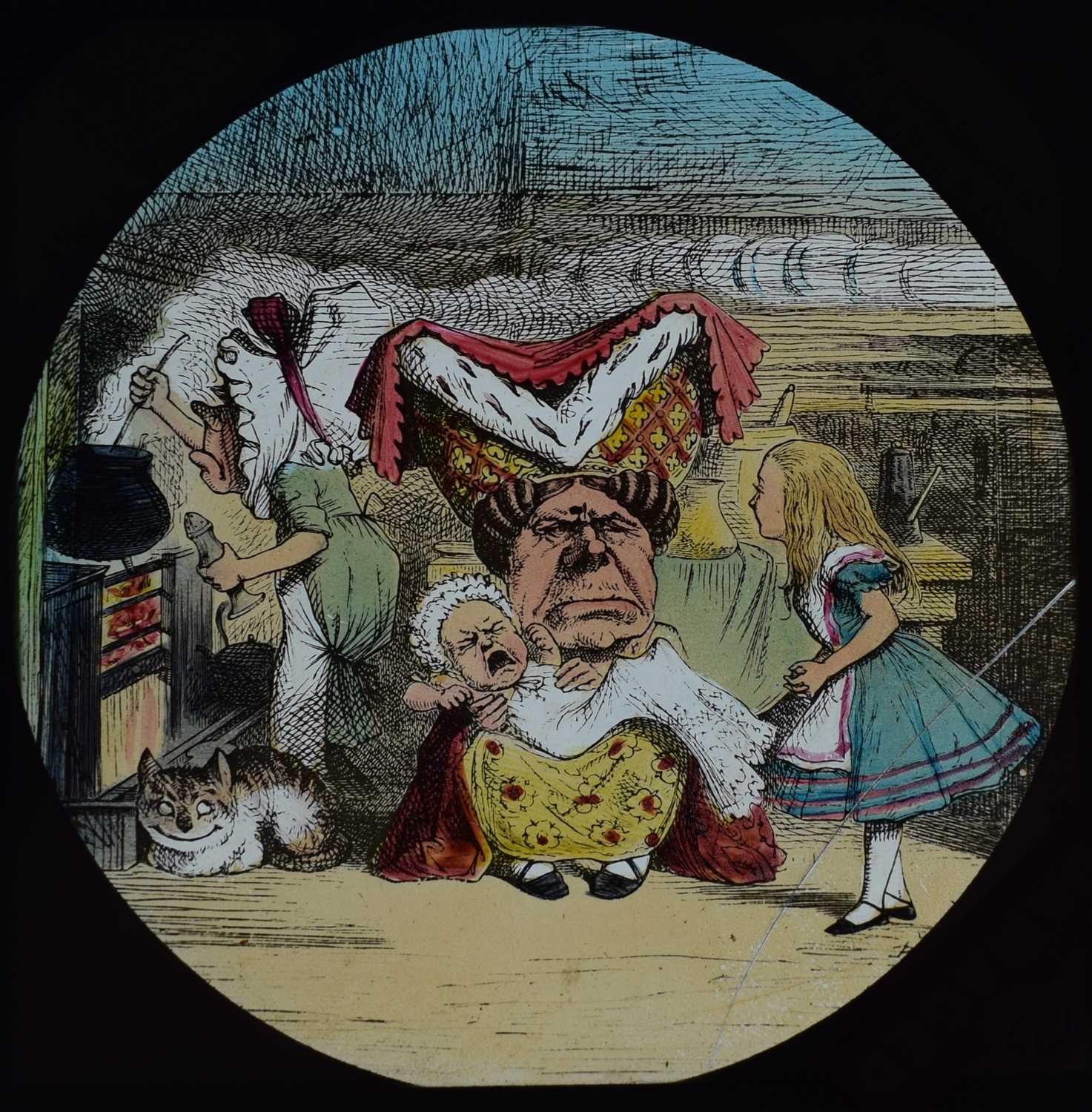 Magic lantern slides, Alice in Wonderland A complete set of 42 illustrations by Tenniel, of Lewis - Image 32 of 55