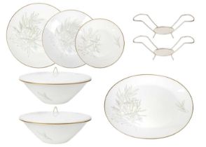 A mid-century Rosenthal dinner service in the 'Grasses' pattern, designed by Raymond Loewy.