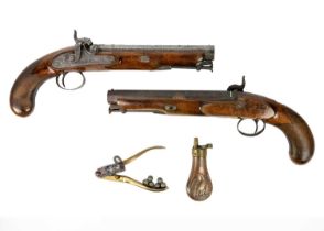 A pair of percussion pistols by Blanch, London.