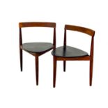 Hans Olsen for Frem Rojle - pair of mid-20th century Danish teak tripod chairs,