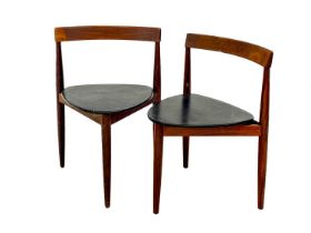 Hans Olsen for Frem Rojle - pair of mid-20th century Danish teak tripod chairs,