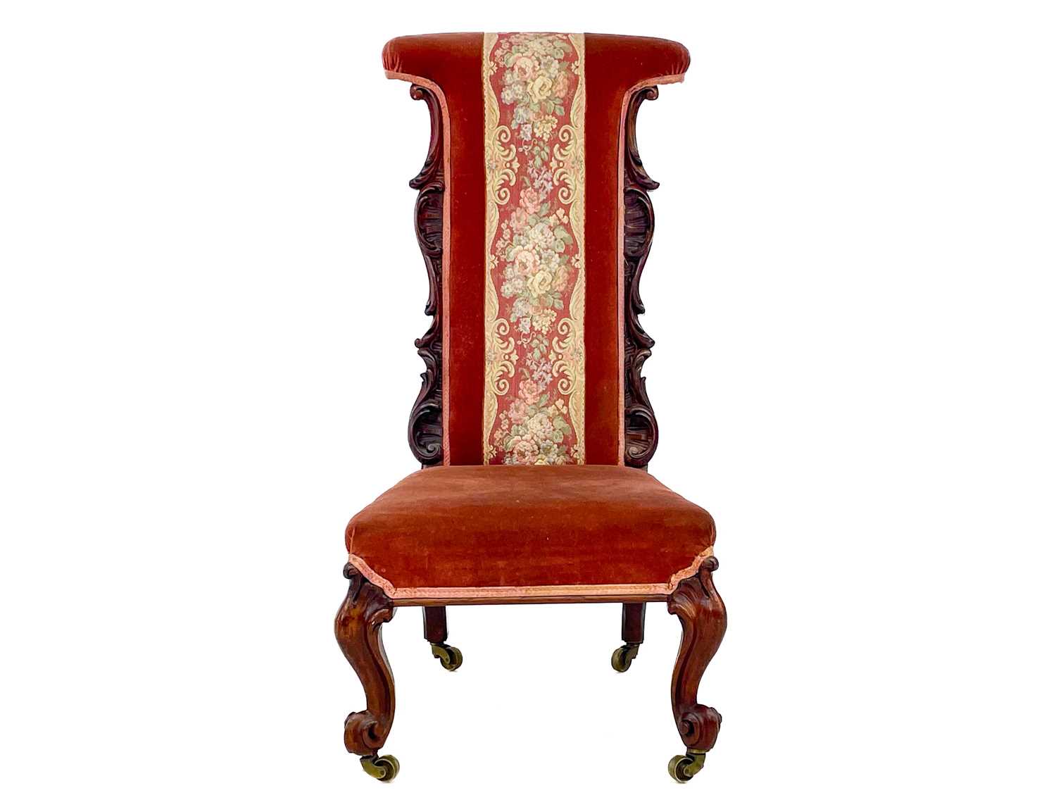 A Victorian rosewood framed prie dieu chair. - Image 5 of 7