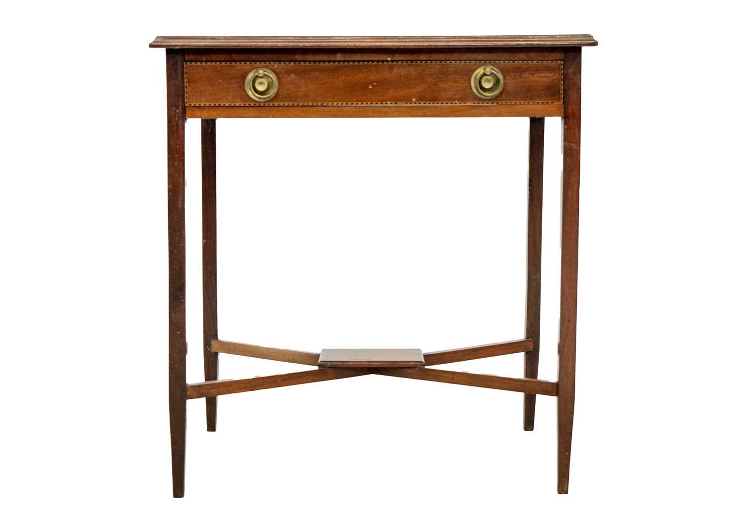 An Edwardian mahogany and inlaid side table. - Image 2 of 7