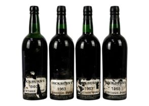 Three bottles of Cockburn's Port 1963.