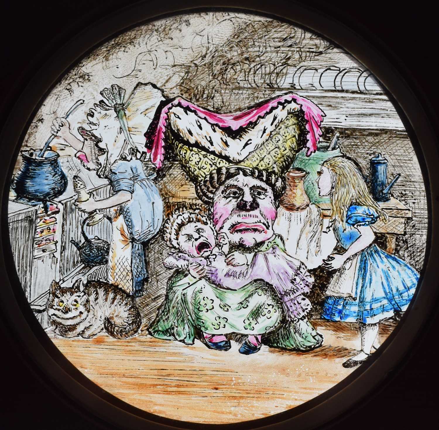 Magic Lantern Slides, Hand painted. Alice's Adventures in Wonderland & Through the Looking Glass. A - Image 30 of 48