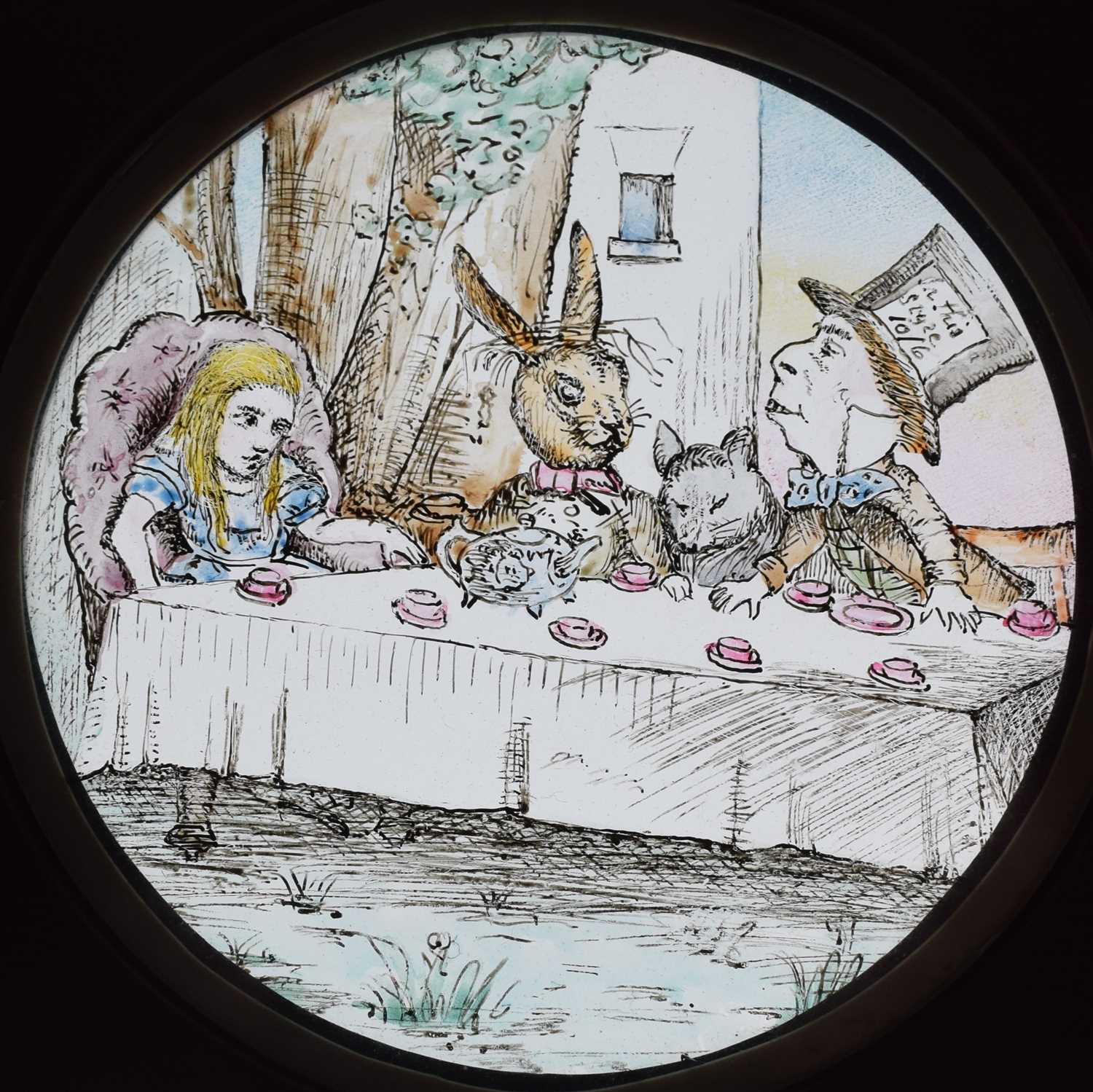 Magic Lantern Slides, Hand painted. Alice's Adventures in Wonderland & Through the Looking Glass. A - Image 34 of 48