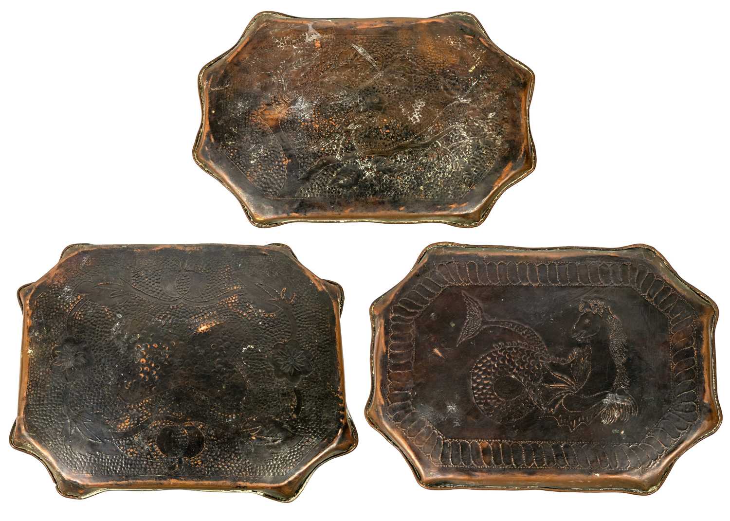 An Arts and Crafts copper tray probably Eustace of Hayle. - Bild 2 aus 2