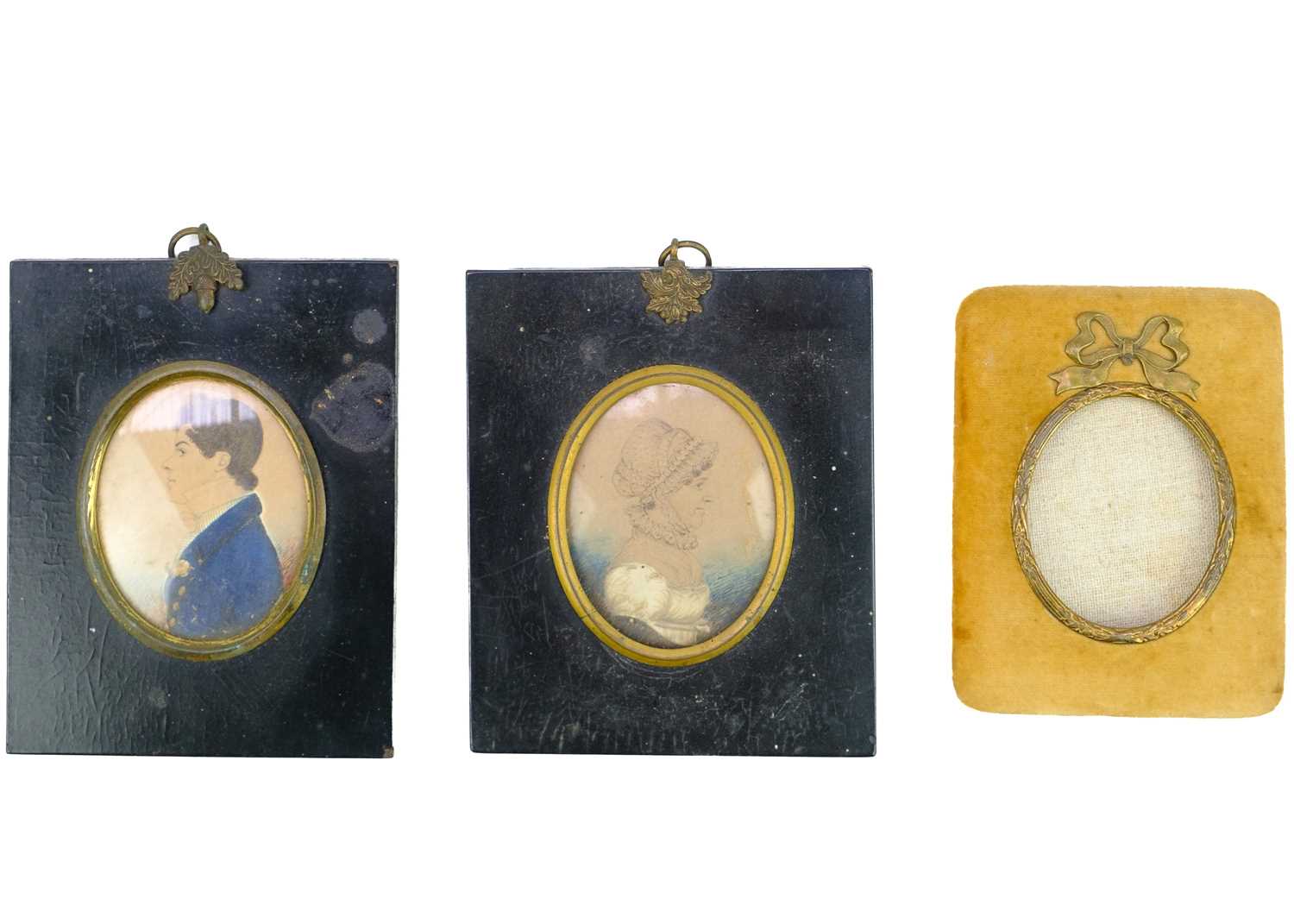 Two early 19th century portrait miniatures in watercolour. - Image 2 of 5