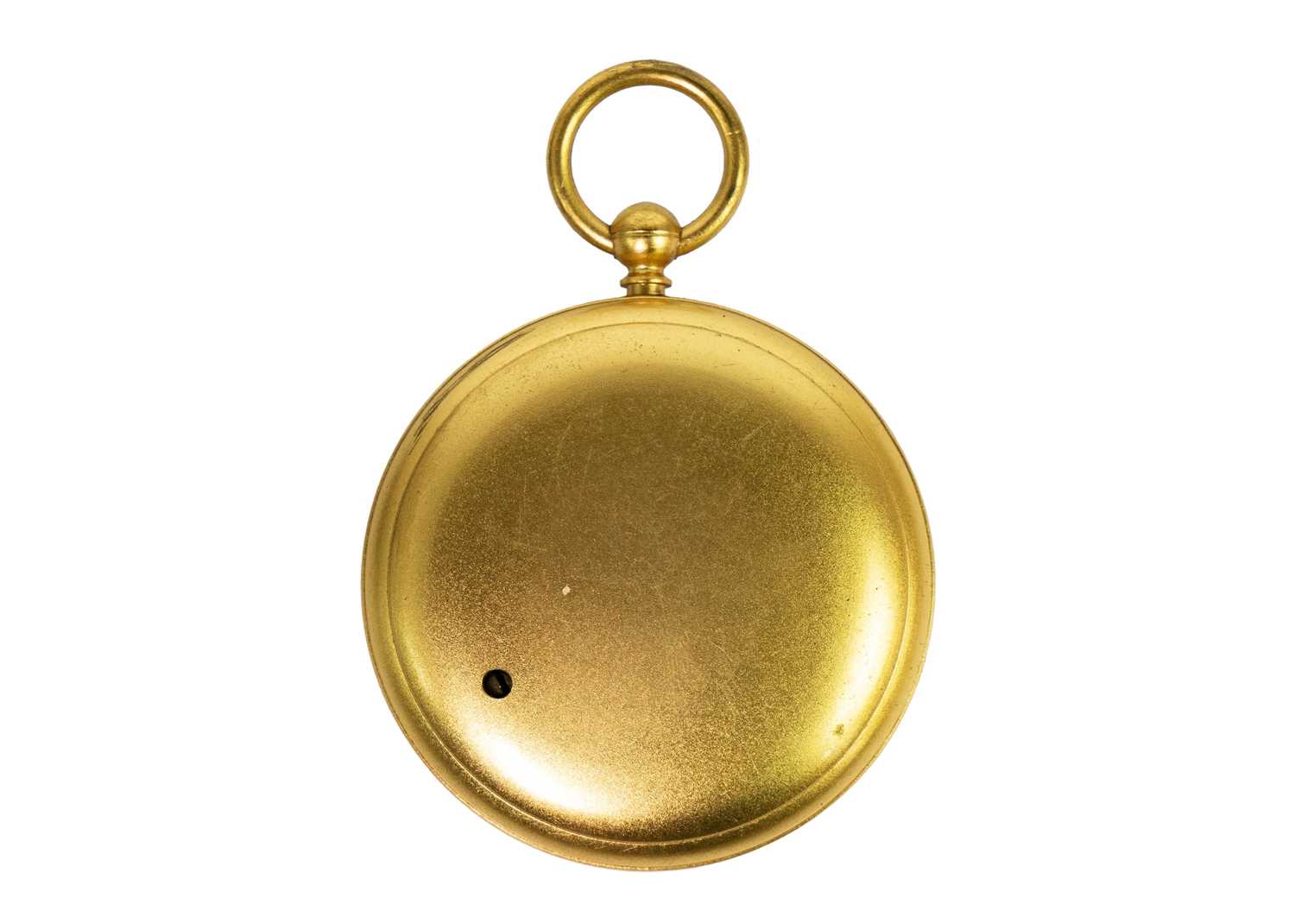 A late 19th century gilt brass pocket aneroid barometer. - Image 2 of 3