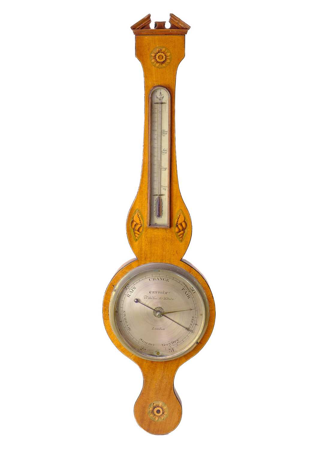 A 19th century mahogany barometer/thermometer by Cetti & Co. of London. - Image 3 of 7