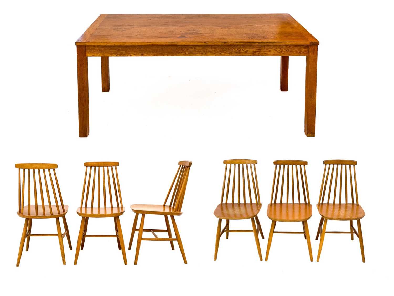 A set of six Habitat chairs and a Habitat table.