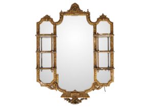 A late Victorian gilt gesso wall mirror.