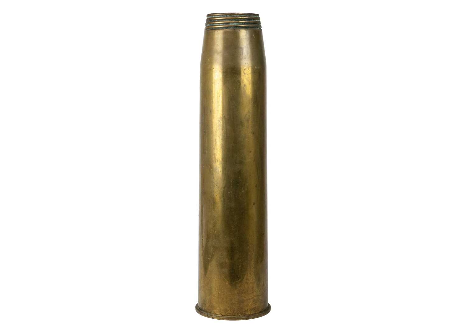 A 4.5 inch large brass naval shell case.
